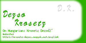 dezso krosetz business card